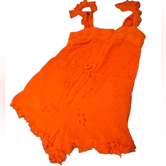 Free People Burnt Orange rompers shorts with adjustable waistband Bohemian Boho - Picture 11 of 15